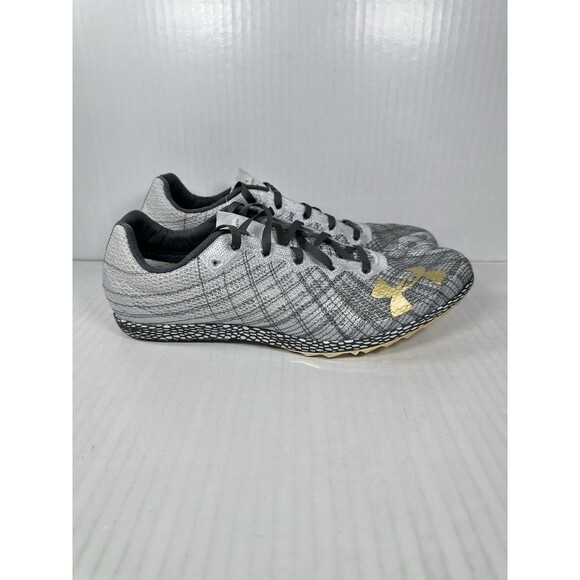 Size 10 Under Armour UA HOVR Shakedown Track Spikes Mens Gray 3022515-105 NEW - Picture 1 of 8